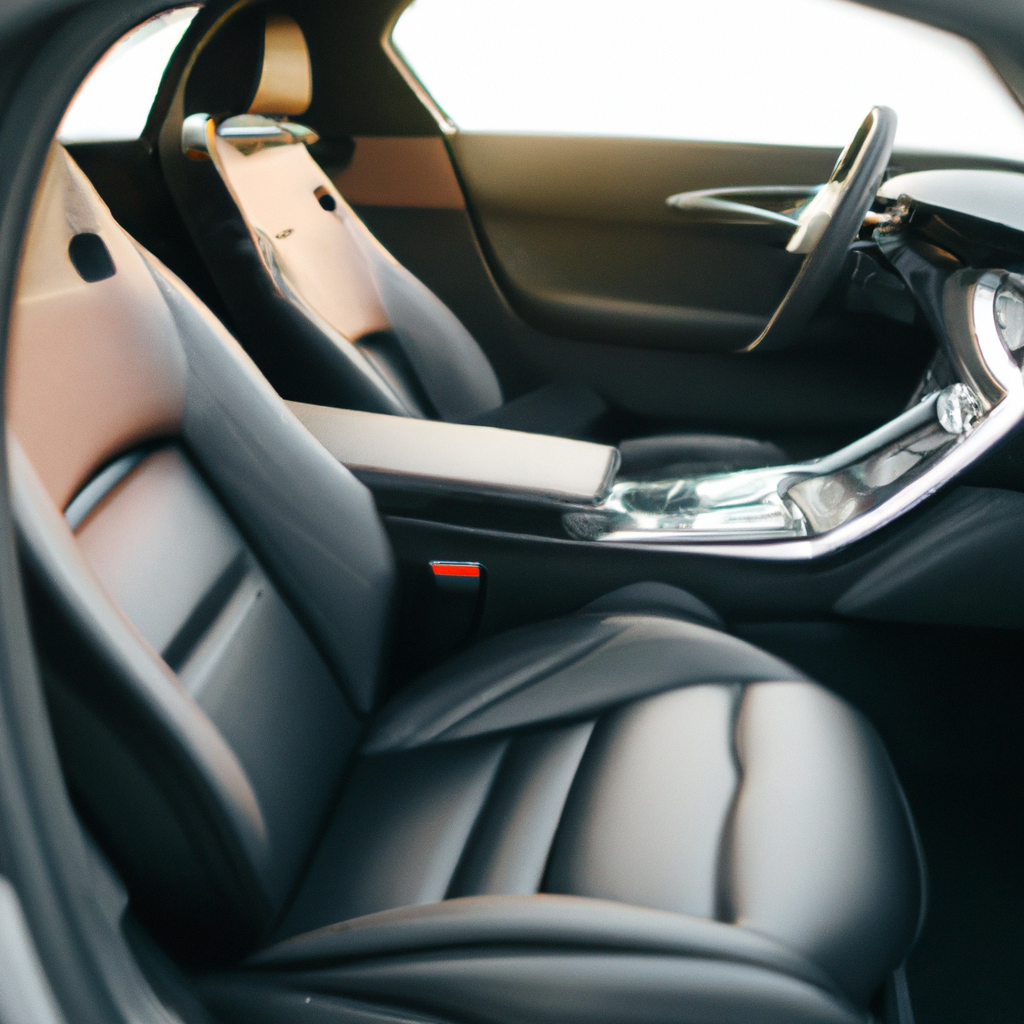 Interior de carro de luxo com assentos de couro